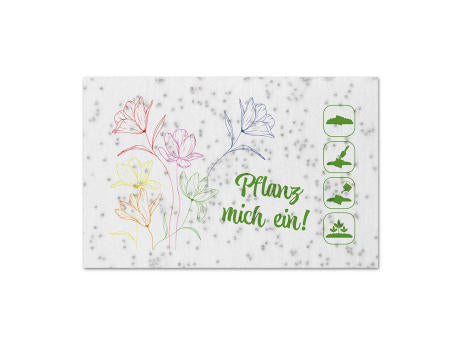 Samenpapier Visitenkarten - Blumenmischung, Druck 4/0-c