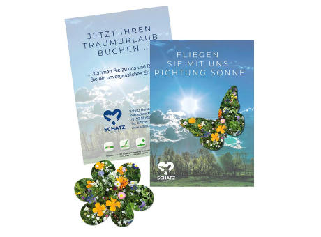 Samenpapier auf A6-Karte - Bienchen