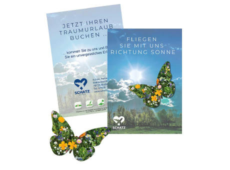 Samenpapier auf A6-Karte - Bienchen