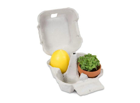 Das Gelbe vom Ei - mit Tontöpfchen und Eierkerze