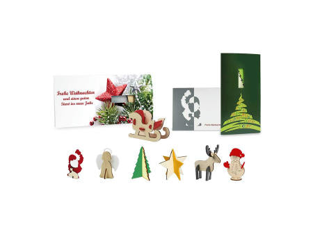 Steckfiguren-Karte Filz - Weihnachtsmann 4/0-c