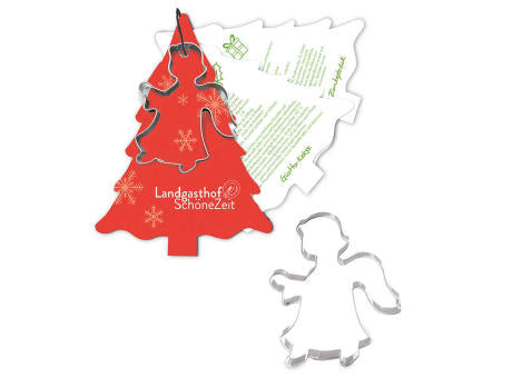 Backförmchen mit Rezeptblock Tannenbaum - Engel