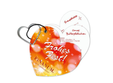 Backförmchen mit Rezeptblock Weihnachtsherz