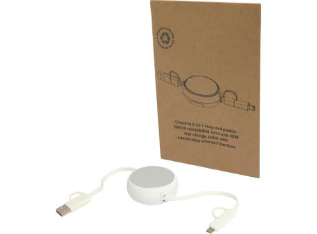 Alasia 100 cm 5-in-1 Kabel aus recyceltem Kunststoff und Aluminium, einziehbar, für Datenübertragung und mit 45W Schnellladun