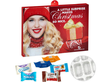Premium Marken-Adventskalender mit Ritter Sport Schokowürfel & Milka Favourites Mix & Kinder-Schokolade & Kinder Bueno Mix