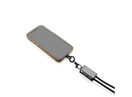 Terra 60Wduales Ladekabel aus RCS recyceltem PET mit Lanyard