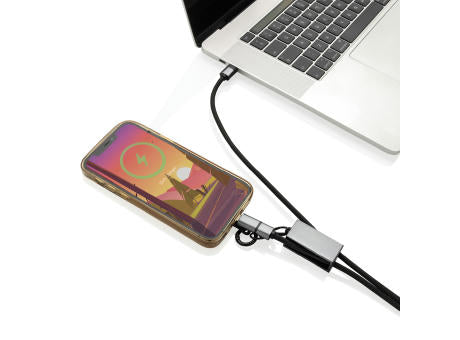 Terra 60Wduales Ladekabel aus RCS recyceltem PET mit Lanyard