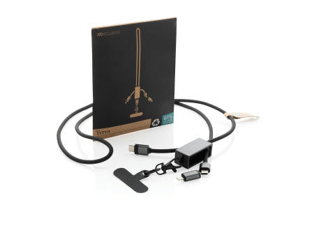 Terra 60Wduales Ladekabel aus RCS recyceltem PET mit Lanyard