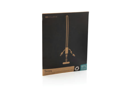 Terra 60Wduales Ladekabel aus RCS recyceltem PET mit Lanyard
