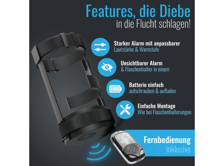 B1 Fahrrad-Alarm, mit Flaschenhalterung