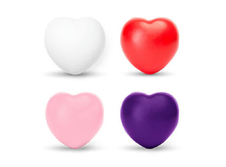 HERZFÖRMIGER ANTI-STRESS-BALL BIKU S/EINHEITSGRÖSSE WHITE