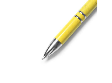 KUGELSCHREIBER AUS METALL/WEIZEN HAYEDO S/BLAUE TINTE YELLOW