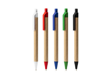 KUGELSCHREIBER AUS PAPPE ALDER S/BLAUE TINTE WHITE