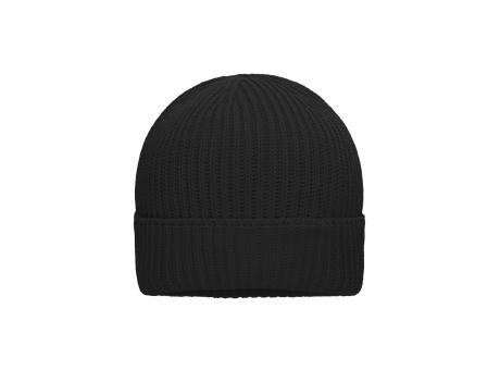 Organic Cotton Winter Beanie OCS Standard - Grob gestrickte Wintermütze mit Umschlag