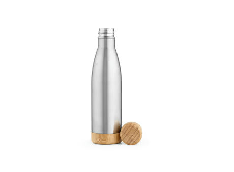 Rio Grande Trinkflasche recy.Edelstahl und Bambus, 530 ml. Doppelwandig