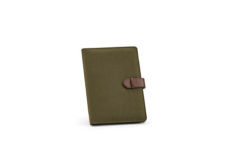 Eliot A5-Mappe aus recyc.Baumwolle. Notizblock mit 64-seitigem FSC®