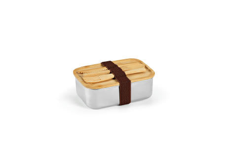 Warhol Lunchbox recy.Edelstahl, 740 ml, mit integriertem Besteck