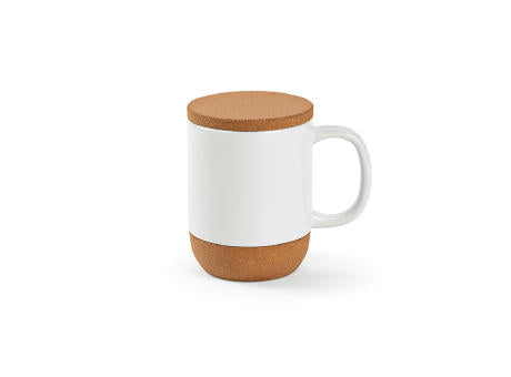 Ebro Keramik Tasse mit Kork,410 ml. Für Sublimationsdruck geeignet