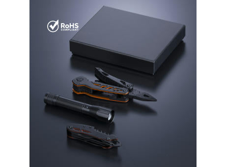 Optima Set II: Multitool, Taschenmesser und mittelgroße Taschenlampe