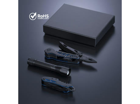 Optima Set II: Multitool, Taschenmesser und mittelgroße Taschenlampe