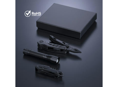 Optima Set II: Multitool, Taschenmesser und mittelgroße Taschenlampe
