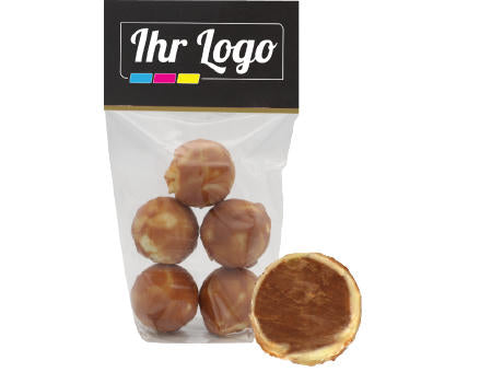 5er Confiseriepralinen Nougat mit Kundenheader