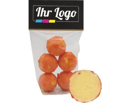 5er Confiseriepralinen Orange mit Kundenheader