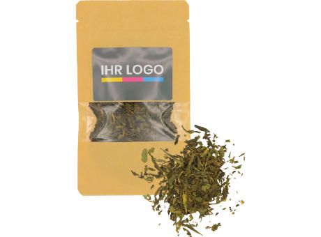 Grüner Tee verpackt im Doypack Beutel klein Natur