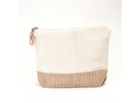 KOSMETIKTASCHE AUS BAUMWOLLE/JUTE SIERRA S/EINHEITSGRÖSSE GREIGE