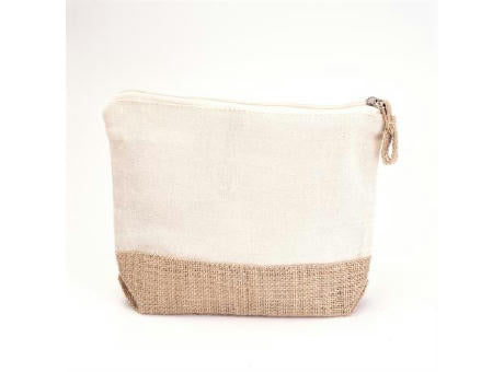 KOSMETIKTASCHE AUS BAUMWOLLE/JUTE SIERRA S/EINHEITSGRÖSSE GREIGE