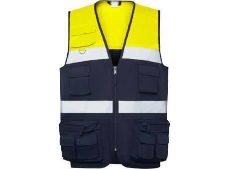 HOCHSICHTBARE WESTE BETA S/S NAVY BLUE/FLUOR YELLOW