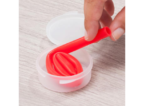 SCHLÜSSELANHÄNGER-ETUI MIT STROHHALM FINGER S/EINHEITSGRÖSSE WHITE