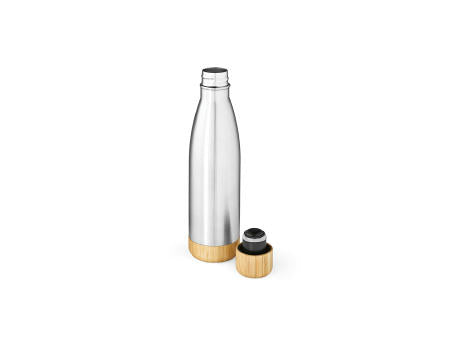 Rio Grande Trinkflasche recy.Edelstahl und Bambus, 530 ml. Doppelwandig