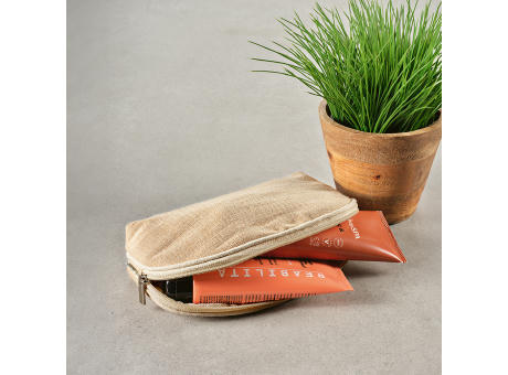 Dehli 1,5L Kulturtasche, 260gsm Jute mit Reißverschluss