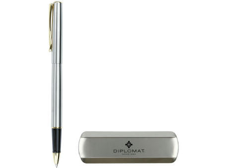 DIPLOMAT TRAVELLER Edelstahl Gold Rollerball