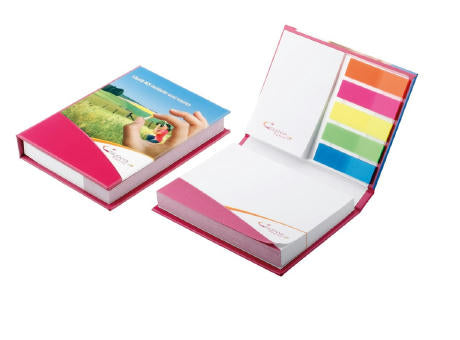 Hardcover-Booklet mit Haftnotizen und Indexstreifen
