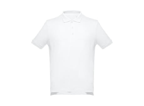 THC ADAM WH. Kurzärmeliges Poloshirt aus Baumwolle für Herren. Weiße Farbe