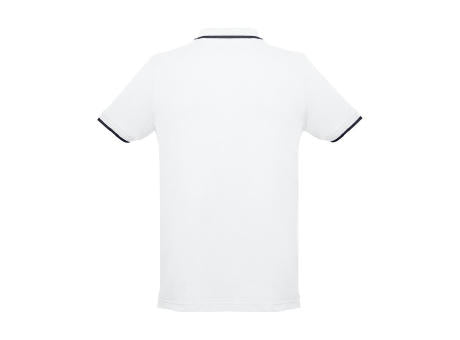 THC ROME WH. Zweifarbiges Baumwoll-Poloshirt für Männer. Weiße Farbe