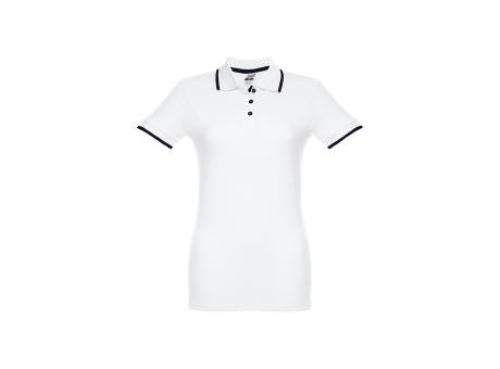 THC ROME WOMEN WH. Zweifarbiges Baumwoll-Poloshirt für Damen