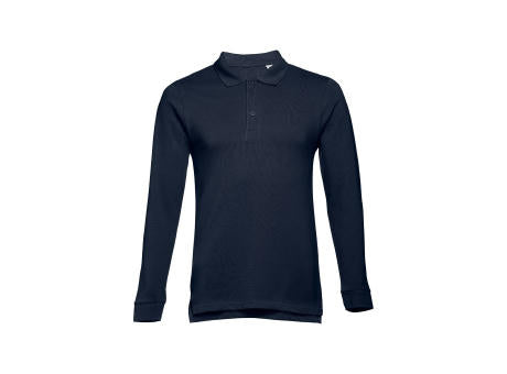 THC BERN. Langarm-Poloshirt für Herren aus kardierter Baumwolle