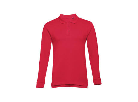 THC BERN. Langarm-Poloshirt für Herren aus kardierter Baumwolle