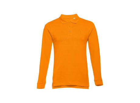 THC BERN. Langarm-Poloshirt für Herren aus kardierter Baumwolle