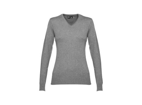 THC MILAN WOMEN. Pullover mit V-Ausschnitt für Damen aus Baumwolle und Polyamid