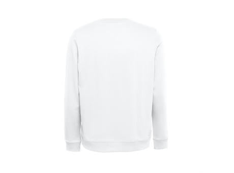 THC COLOMBO WH. Sweatshirt (unisex) aus italienischem Frottee ohne Krempel. Weiße Farbe