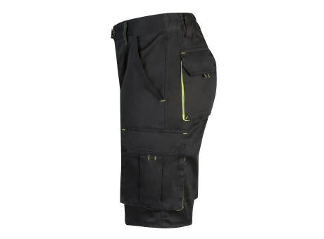 VL HEMERA. Zweifarbige Stretch-Bermudashorts mit mehreren Taschen (240 g/m²) aus Baumwolle (46 %), EME (38 %) und Polyester (16 %)