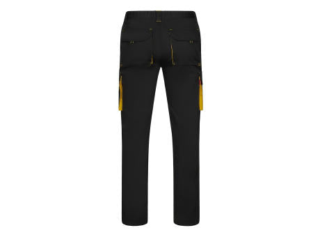 VL FIDES. Zweifarbige Stretch-Hose mit mehreren Taschen (240 g/m²), aus Baumwolle (46 %), EME (38 %) und Polyester (16 %)