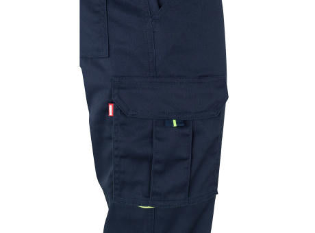VL ZEUS. Zweifarbige Stretch-Hose mit mehreren Taschen (240 g/m²), aus Baumwolle (46 %), EME (38 %) und Polyester (16 %)