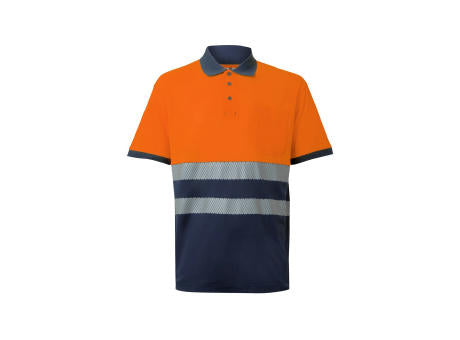 VL ACHELOUS. Zweifarbiges Piqué-Poloshirt (150g/m²) mit kurzen Ärmeln, aus Baumwolle (55%) und Polyester (45%)