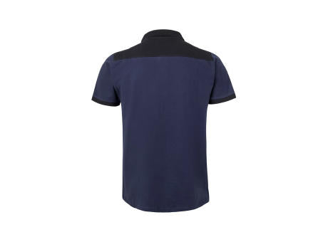 VL VELES. Zweifarbiges Stretch-Piqué-Poloshirt (200 g/m²) mit kurzen Ärmeln, aus Polyester (96 %) und Elastan (4 %)