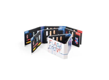 FLASH DRIVE SHOWCASE. Muster-Set bedruckte USB-Sticks